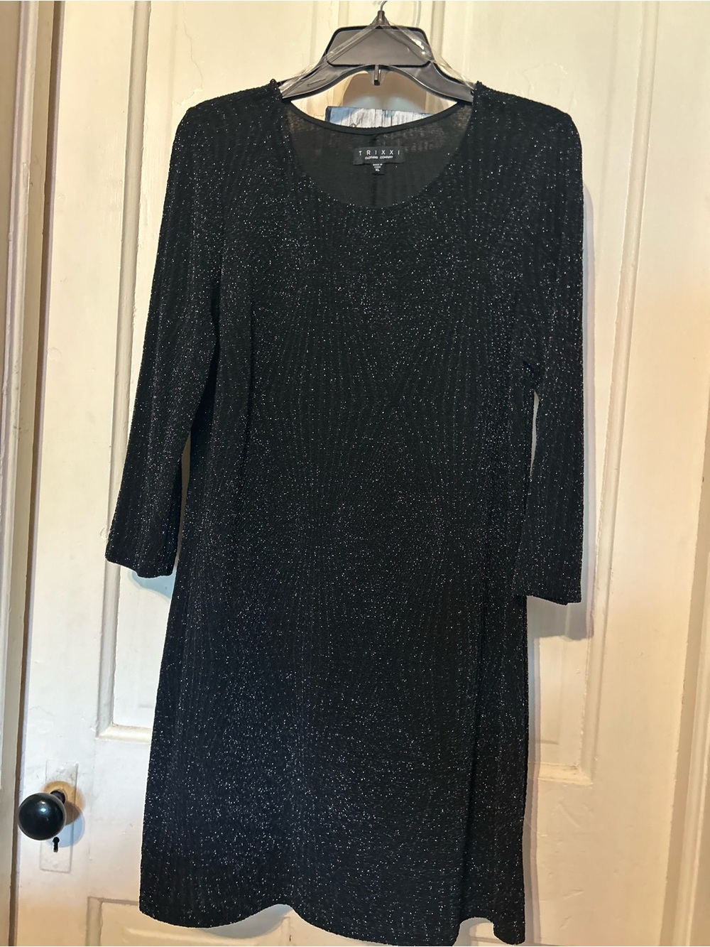 Trixxi Black Sparkle Long Sleeve Dress